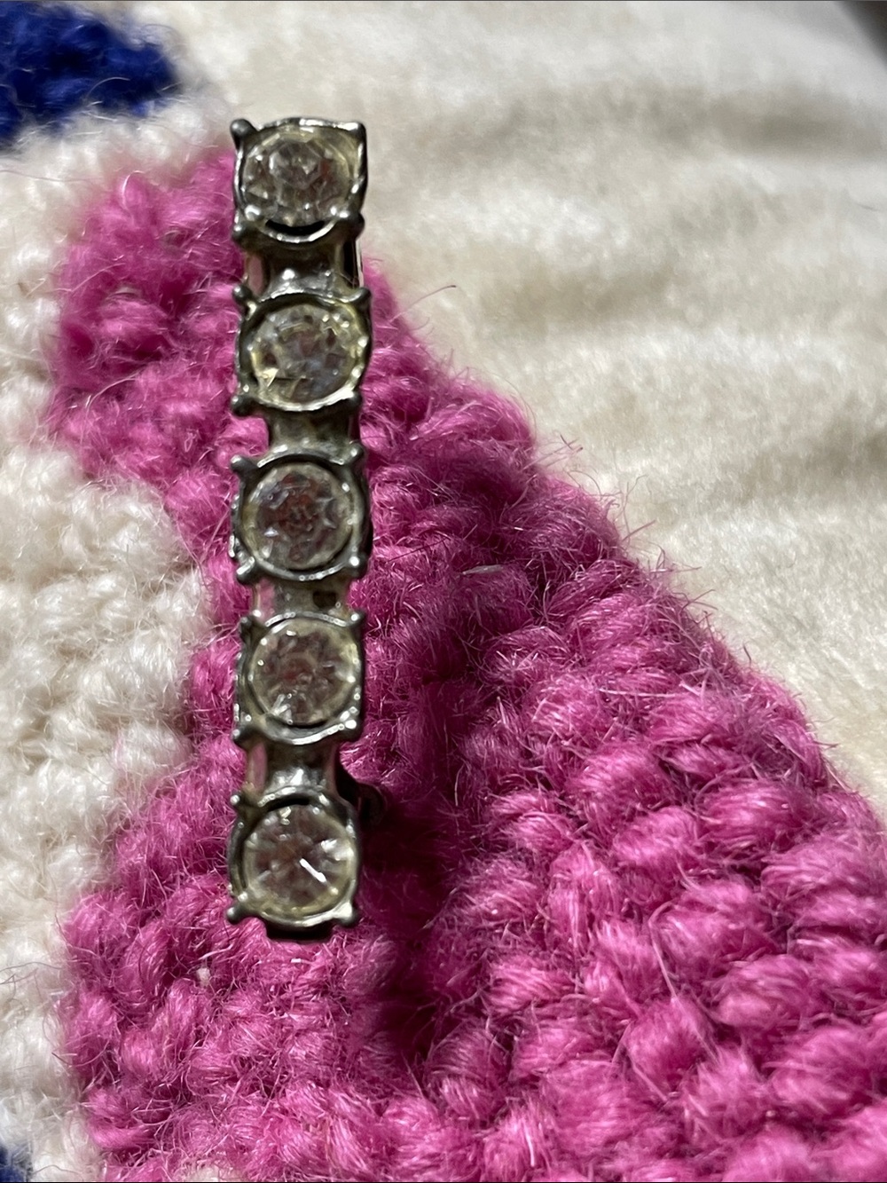 Vintage crystal bar pin